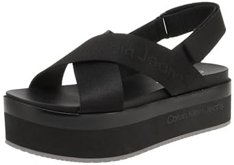 Calvin Klein YW0YW01362 Flatform Sandal - Damen Sandaletten - 0GT-Triple-Black, Größe:39 EU