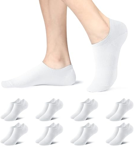 fitfets Sneaker Socken Damen Herren Füßlinge 8 Paar No Show Socken | Unsichtbare Sneakersocken mit Rutschfest Silikon,Invisible,atmungsaktive Kurzsocken