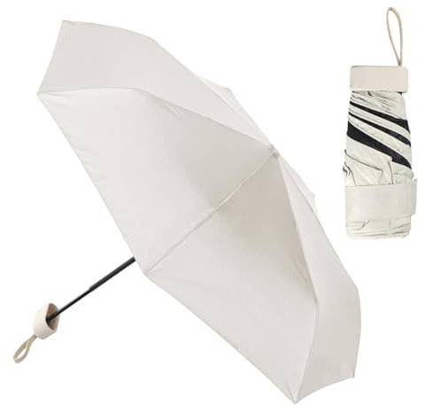 Mini Parapluie de Poche Pliant, Parapluie Soleil Anti UV UPF 50+, Ombrelle de Voyage Compact, 5 Côtes, Ultra Léger pour Homme Femmes Enfant (Abricot)