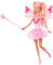 Mattel Barbie-Puppe Fee mit Spielzeugzauberstab und Mode-Accessoires, Fantasiethema mit Farbwechsel bei Flügeln und Outfit, JCP76, [Mehrfarbig]
