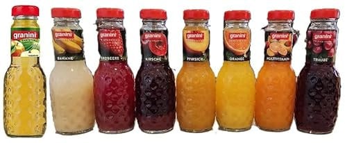 8 Flaschen a 200ml Saft Mix aus 8 Sorten MEHRWEG Pfand Glas Flaschen gemischt Trinkgenuss von Onlineshop Bormann + Space Keks gratis a 45g