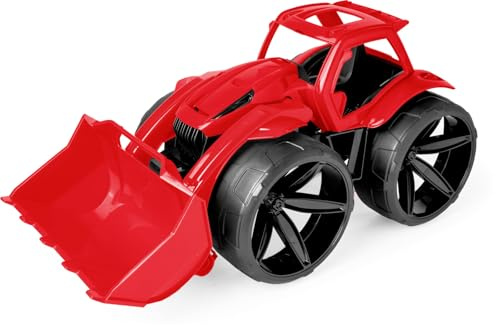 Wader 64500 - Maximus Traktor in Rot mit extra Breiten Reifen, Größe ca. 68 cm, für Kinder ab 12 Monaten, geeignet als Geschenk für kreatives Spielen