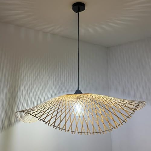 CGC Lighting Indoor Ceiling lamp Shade Hand Made Bamboo Easy fit Non Electrical (X Large)