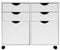 MMT Storage Cabinet, White, 4 Drawer Pedestal 2 Cupboard Mobile Filing Cabinet, Makeup Storage, Wardrobe Storage, Office Bedroom Storage Cabinet