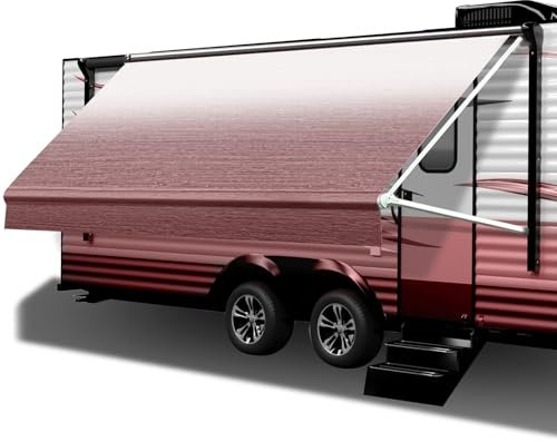 SCITOO Wohnmobil-Markisenstoff, Ersatz, strapazierfähig, wetterfest, Vinyl, universal, für Wohnmobil, Reise, Anhänger, Wohnmobil, Campingplatz, Baldachin, 3,6 x 2,4 m, rosa Markisen