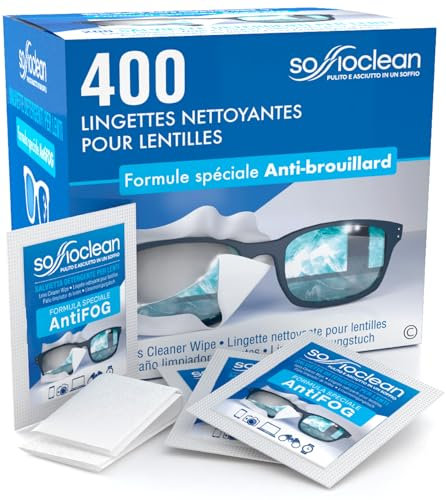 400 Brillen-reinigungstucher Soffioclean Brillenputztücher und Reinigung von Displays Bildschirmen - Antibeschlag und Entfernen Schmutz und Fett - Empfindlich und Wegwerfbar