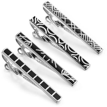 CVNIMV Ensemble de Pinces à Cravate en émail Noir Pince à Cravate à Motif Vintage Accessoires de Costume pour Hommes