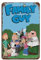 HRJHE Poster mit Cartoon-Familie, TV-Show, Retro-Poster, Metall-Blechschild, schicke Kunst, Retro, Eisenmalerei, Bar, Menschen, Höhle, Café, Familie, Garage, Poster, Wanddekoration, 20 x 30 cm