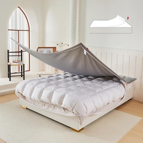 REDSSEN Double Duvet Cover, 3 Sided Zipper Double Duvet Cover Set with 50 x 75 cm Pillowcase Ultrasoft Anti-Static Premium Silk-like Polyester Luxury Bedding Set Simple Changing (200 x 200 cm)