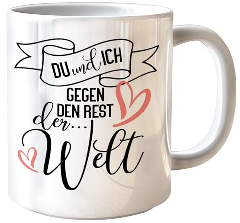 Tasse Du und ich gegen den Rest der Welt Valentinstag Liebe Kaffeetasse Geschenkidee Jahrestag für ihn und sie