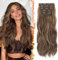 BARSDAR Clip in Haarverlängerungen Highlight, 50cm 5PCs Wellige Clip in Extensions für Frauen Natürliches Haarextension Synthetisches Haarteil Hair Extensions - Braun mit Honigblond