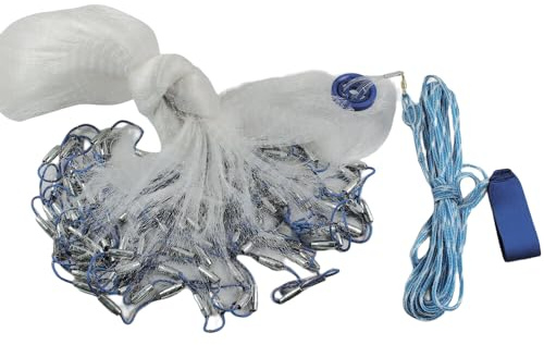 4.2/5.4m Wurfkescher Wurfnetz Zum Fischen Fischernetz, Angeln Mesh Fischnetz, von Angelzubehör Fishing Net Fishnets Fische Cast, zum Fangen