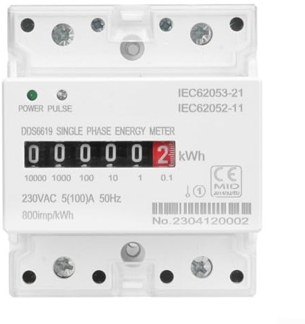Compteur d'énergie électrique DIN-Rail AC 220 V 100 A monophasé pour maisons résidentielles ou commerciales légères