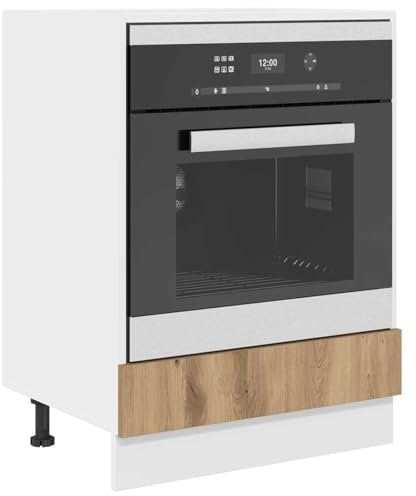Tomostar Armoire à Four, Meuble pour Four Meuble Bas de Cuisine en chêne Artisanal 60x46x81,5 cm en Bois reconstitué