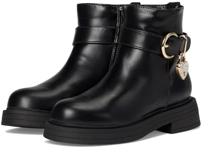 Steve Madden Girl's Locket (Toddler/Little Kid) Ankle Boot, Black, 8 Toddler