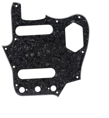 FD JA Style Gitarren-Pickguard Schlagbrett für Jaguar E-Gitarren, 10 Löcher für sichere Schraubbefestigung (Black Pearl)