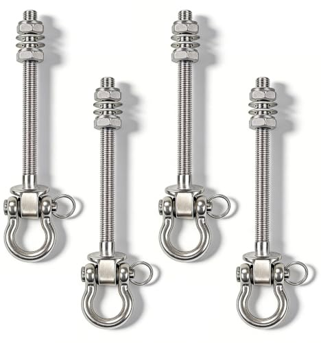 Schaukel Befestigung Balken,4 Stück 210MM Schaukel-Schraubhaken,Schaukelhaken Holzbalken Lager,Hängesessel Aufhängung,Chaukelaufhängung Zum Aufhängen Für Schaukel,Yoga-Hängematte,Sandsack,Silber