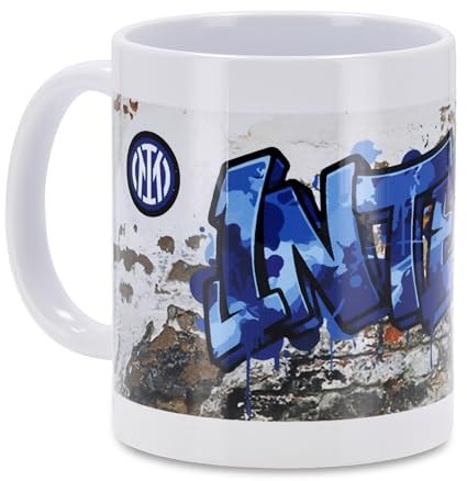 Inter - Tazza Bold Collection, Collezione Graffiti, Tazza in Ceramica, Prodotto Ufficiale, Colore Bianco