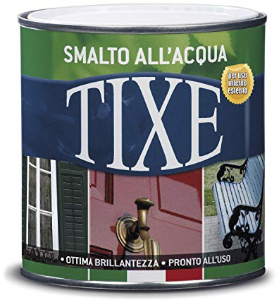 TIXE Smalto all'Acqua per Legno e Metallo, Blu Opaco 500 ml | Vernice all'Acqua Pronto all'Uso, Resistente Copertura Lucida o Opaca | Made in Italy
