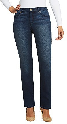 Bandolino Damen Mandie Signature Fit 5 High Rise Regular Jeans, Einbruch der Dunkelheit (Night Fall), 50 Kurz