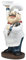 Ebros être Notre invité French Bistro Chef Tenant Statue de plaques et ustensiles de Cuisine Décor de comptoir Figurine 26,7 cm H