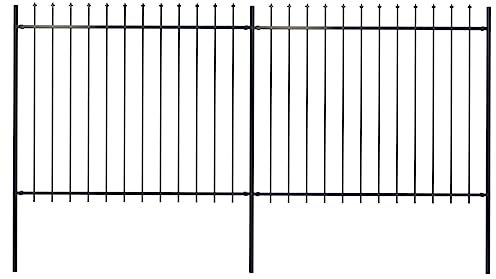 vidaXL Gartenzaun mit Speerspitze Stahl 359 x 150 cm Schwarz