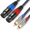 JOLGOO Dual XLR to RCA Cable, Dual XLR Female to Dual RCA Male Cable, 2 XLR Female to 2 RCA Male HiFi Audio Cable, 4N OFC Wire, for Amplifier Mixer Microphone, 3 Meters