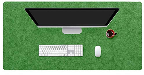 Schreibtischunterlage Filz Große Antistatisch Filz Mauspad Mausunterlage Schreibtisch Laptop Mouse Filzpad Kratzfest Gaming und Office Laptop-90x45cm-Grün