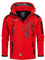 Geographical Norway Techno Men Distribrands - Veste Softshell Homme Impermeable - Manteau Respirant À Capuche Outdoor - Blouson Coupe Vent Tactique Resistant Hiver (Rouge/Noir M)