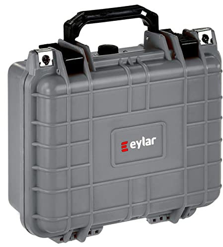 Eylar Kleines 27 cm Getriebe, Ausrüstung, Hartkameratasche, wasserdicht, mit Schaumstoff-TSA-Standards (grau)