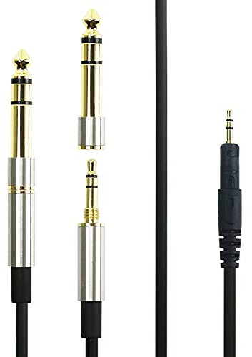 Ersatz-Audio-Upgrade-Kabel mit Schlossstecker und 6,35-mm-Adapter für Audio Technica ATH-M50x, ATH-M40x, ATH-M70x, ATH-M60X Kopfhörer 3 Meter/9.9ft