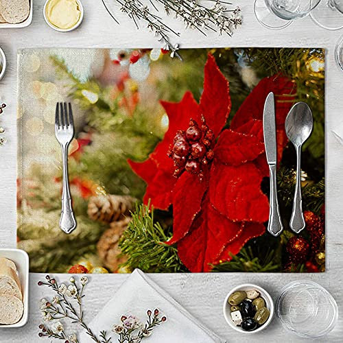 Banemi Platzset Weihnachten Zum Ausmalen, Tischset 2er Set Weihnachtsbaum Platzdeckchen Hitzebeständige Küchentischmatten 32X42cm