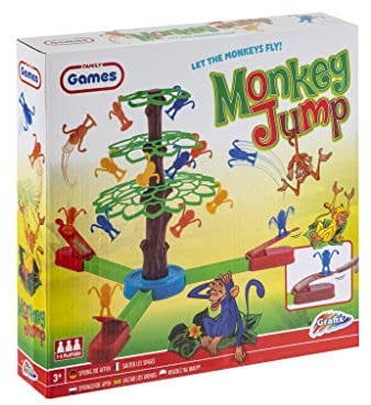 Grafix AFFE Spring! Kinderspiel für 1 bis 3 Spieler | Kunterbuntes Geschicklichkeitsspiel für Kinder ab 3 Jahren geeignet | Spielerisch das Feingefühl entwickeln | EIN lustiger Partyspaß für Kinder