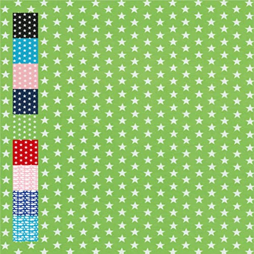 Swafing Verena Jersey 1cm kleineSterne Baumwolle (Sterne klein, grün, 1,0m)(603)
