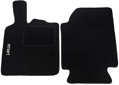 Rebeca Shop® Kompatible Fußmatten für Smart erste Serie W450 Set Vorne Paar Teppichmatten (Smart 1-Serie W450, Schwarz)