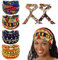 Lot de 4 bandeaux africains avec 2 bandeaux en soie - Foulards bohémiens - Imprimé rétro - Bandeau extensible - Bandeau de sport à large bord - Accessoire de cheveux tendance pour femme