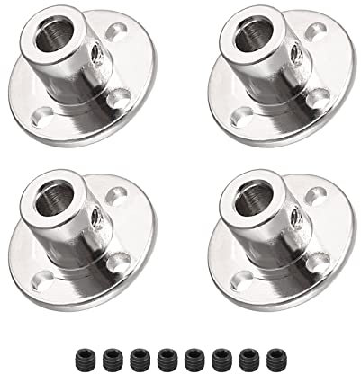 DMiotech 4pz 5mm Interno Diametro H12*D10 Flangia Accoppiamento Connettore Rigido Guida Albero Supporto Accoppiatore Albero Accoppiamento con Viti per Fai da te RC Modello Motori Argento