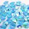 Octagon Glass Faceted AB Beads for Suncatcher Chandelier or Jewellery Making (Aquamarine AB 14MM (ONE Hole) 50PCS)
