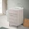 Mobile lavatoio Lavanderia 45x50 Rovere Grigio, in Legno con Vasca lavapanni in Ceramica, 1 Anta e Kit di Scarico Incluso