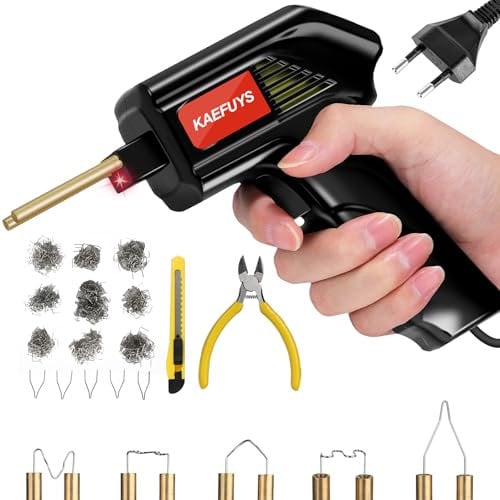 KAEFUYS Saldatrice per Plastica 170W 220V Plastica Saldatrice Kit con 805 Pezzi Chiodi per Saldatura e 7 Forme Diverse Saldatrice Plastica per Riparazione Auto Paraurti Auto Ricambi
