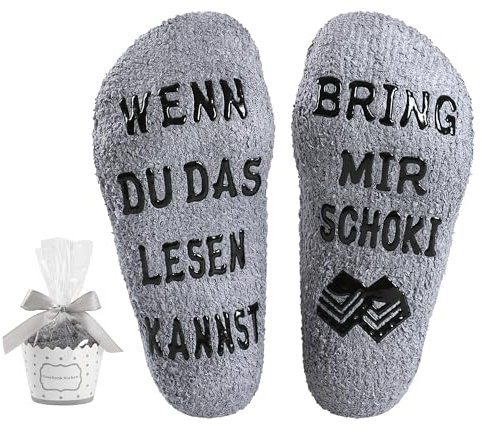 Geschenk für Frauen, WENN DU DAS LESEN KANNST BRING MIR SCHOKI SOCKEN, witziges Geburtstagsgeschenk für Freundin Schwester Mama