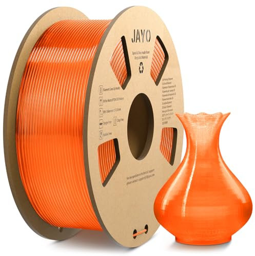 JAYO PLA+ Filament 1.75mm, PLA Plus 3D Drucker Filament 1.1kg Spulen, Maßgenauigkeit +/- 0,02, PLA+ Transparent Orange