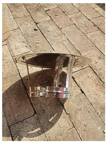 fUfIzU Verzinkte Regenkappe, Kegelförmige Schornsteinkappe, Dachkappe Aus Verzinktem Metall, Verzinkte Kegelförmige Regenkappe Für Den Schornstein, Anti-Abwind-Vogelschutz Oben,Dia23cm
