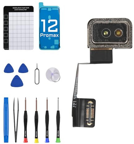 for iPhone 12 PRO MAX Infrared Radar Scanner Flex Cable Replacement Radar Sensor Flex Part with Repair Fix Tool Screwdriver Crowbar 12PROMAX for A2342 A2410 A2412 A2411