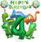 Dino Geburtstag Deko 4 Jahre, Geburtstagsdeko Jungen 4 Jahre,XXL Dinosaurier Deko Kindergeburtstag,Folienballon Dino 4 mit Happy Birthday Banner für Dinosaurier Party Kindergeburtstag