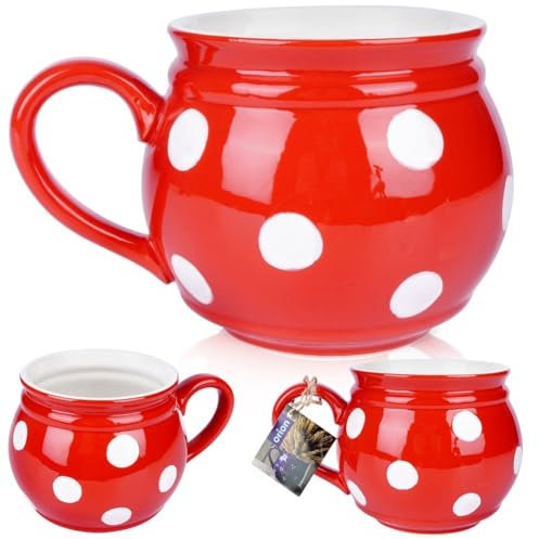 orion group Keramikbecher Becher Teebecher Kaffeebecher Keramik rot 950 ml