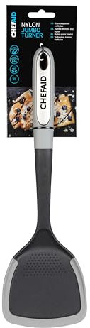 Chef Aid Nylon Jumbo Turner, Essential Kitchen Utensil, Includes Grating Surface, Non-Slip Grip Handle, Non-Stick Safe, BPA Free