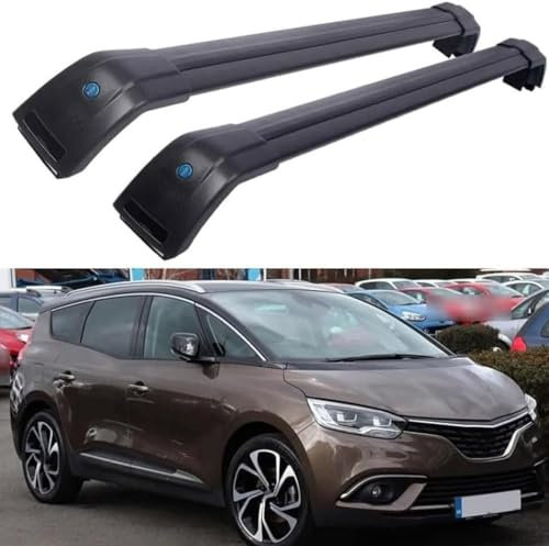 2 Stück Auto-Querträger-Dachträger für Renault Grand Scenic (MK. IV) MPV 5 Doors 2017-2023, Lastenträger Relingträger Gepäckträger für Dachbox, Dachquerträger, Gepäckträger Schienen Zubehör