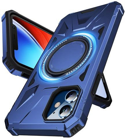 Chicfun Armour Warrior Coque pour iPhone 11 avec 360°Spin Support Anneau [Protection Antichoc Militaire n°1, 360° Robuste] Coque iPhone 11 Case Pied Bague Bleu