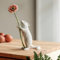 haoshi Skurrile Streifenhörnchen dekorative Vase, handgefertigte Kunst mit realistischem Charme, weiße einzelne Blumenvase für moderne Eingangsdekoration, niedliche Tischdekoration für Wohnzimmer,